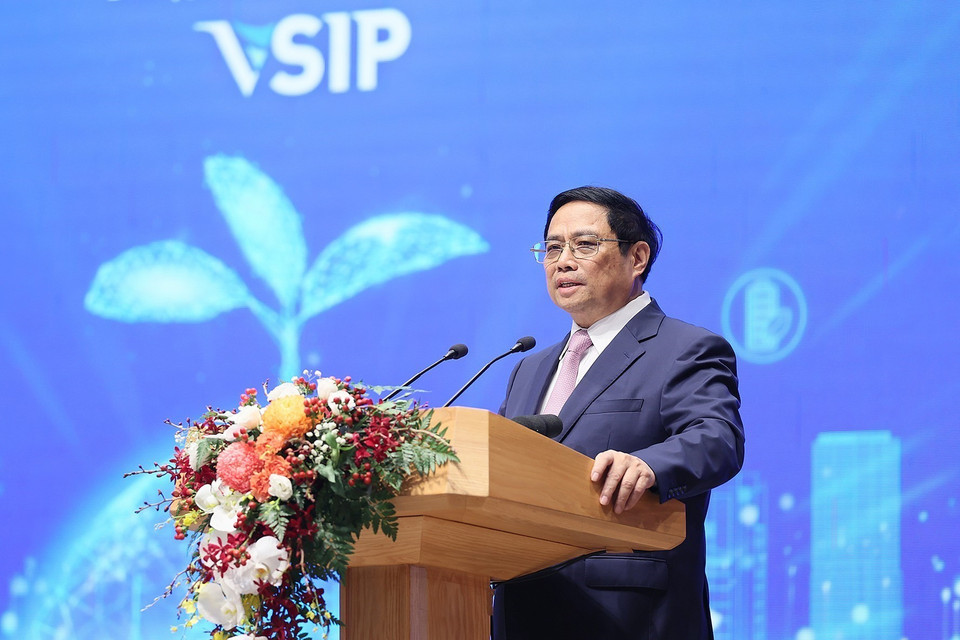 Thủ tướng Phạm Minh Chính phát biểu. (Ảnh: Dương Giang/TTXVN)