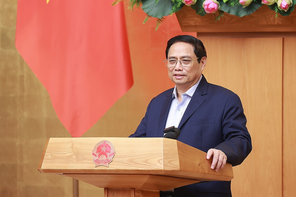  Thủ tướng Phạm Minh Chính chủ trì phiên họp. (Ảnh: Dương Giang/TTXVN)