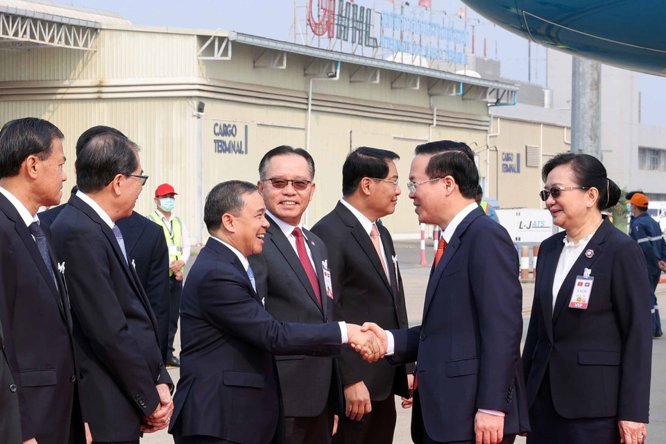 Quang cảnh lễ đón. (Ảnh: Thống Nhất/TTXVN)