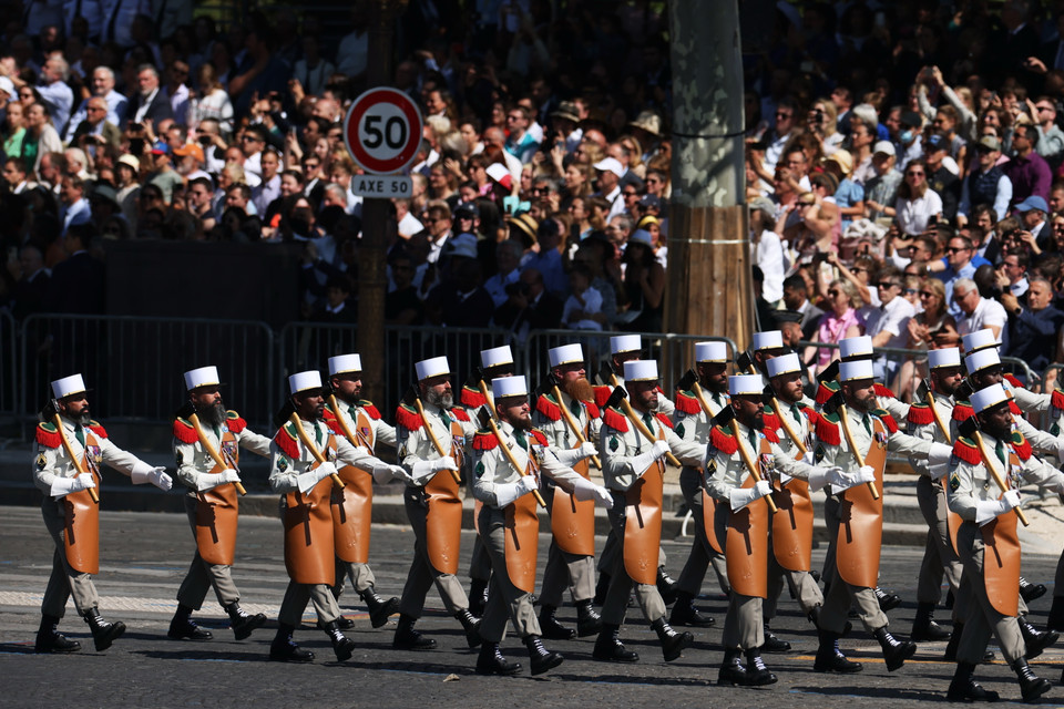 Quang cảnh Lễ Duyệt binh mừng Quốc khánh Pháp ở Paris, ngày 14/7. (Ảnh: AFP/TTXVN)