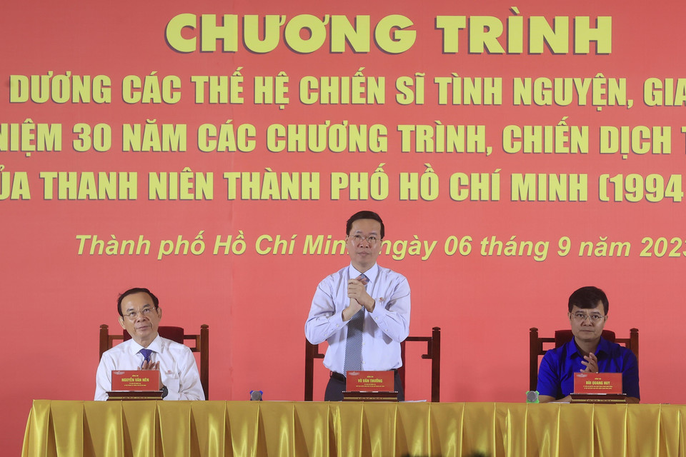 Chủ tịch nước Võ Văn Thưởng tại Chương trình. (Ảnh: Thống Nhất/TTXVN)