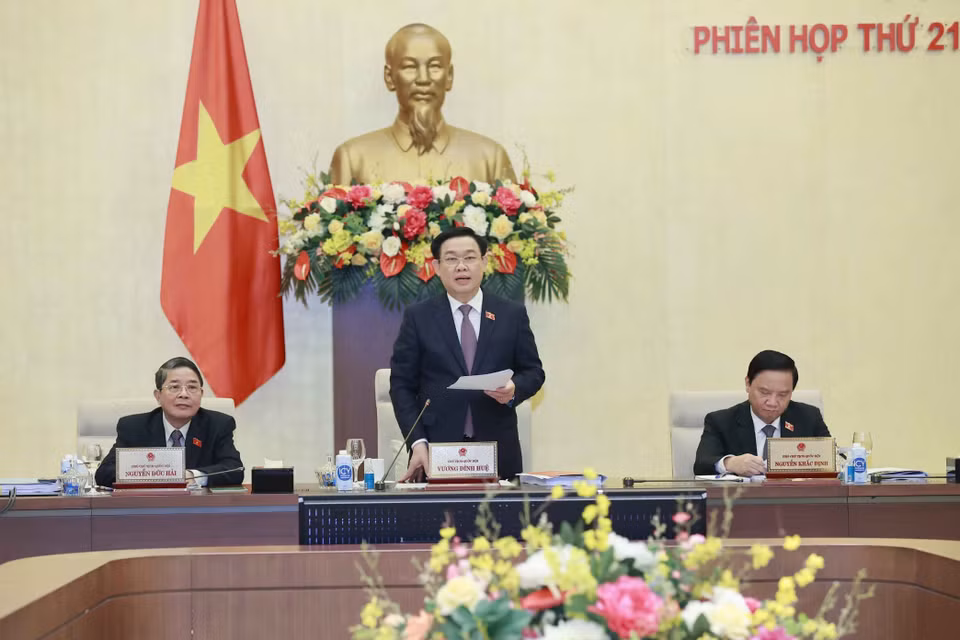 Chủ tịch Quốc hội Vương Đình Huệ phát biểu khai mạc. (Ảnh: Doãn Tấn/TTXVN)