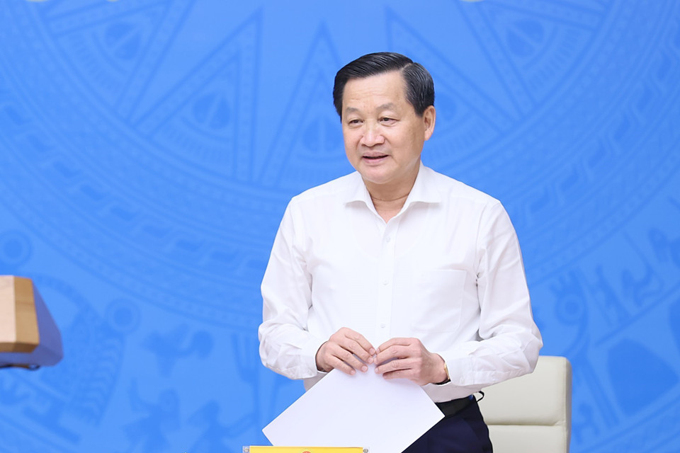 Phó Thủ tướng Lê Minh Khái phát biểu. (Ảnh: Dương Giang/TTXVN)