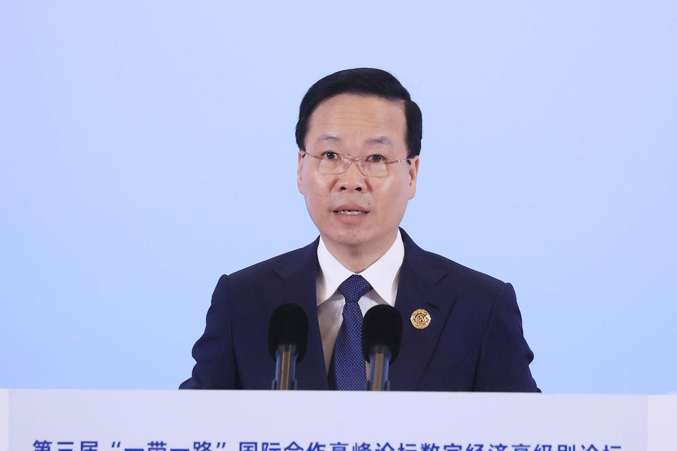 Chủ tịch nước Võ Văn Thưởng phát biểu. (Ảnh: Thống Nhất/TTXVN)