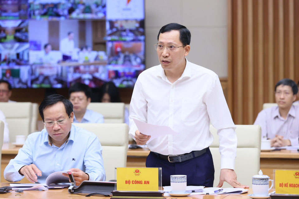 Thứ trưởng Bộ Công an Lê Văn Tuyến phát biểu. (Ảnh: Dương Giang/TTXVN)