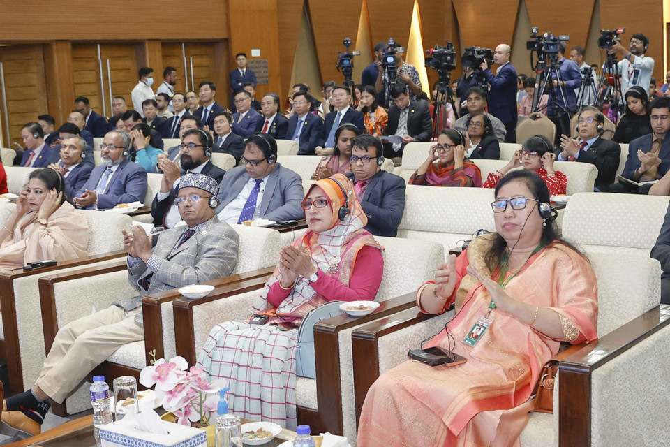 Đại biểu dự cuộc phát biểu. (Ảnh: Doãn Tấn/TTXVN)