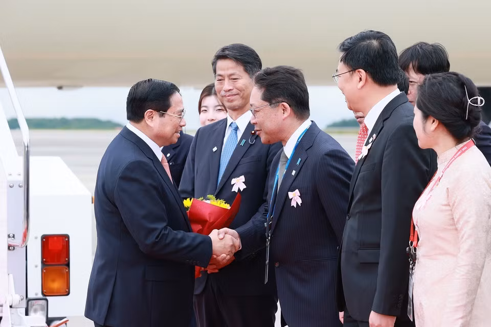 Lễ đón Thủ tướng Phạm Minh Chính. (Ảnh: Dương Giang/TTXVN)