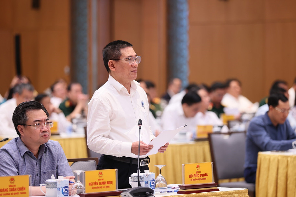 Bộ trưởng Bộ Tài chính Hồ Đức Phớc phát biểu. (Ảnh: Dương Giang/TTXVN)