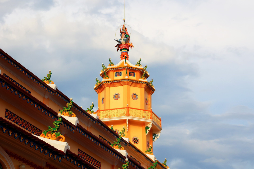 Tháp Bát Quái Đài cao ba tầng, 8 cạnh theo mô hình bát quái của đạo Lão. (Ảnh: Hồng Đạt/TTXVN)