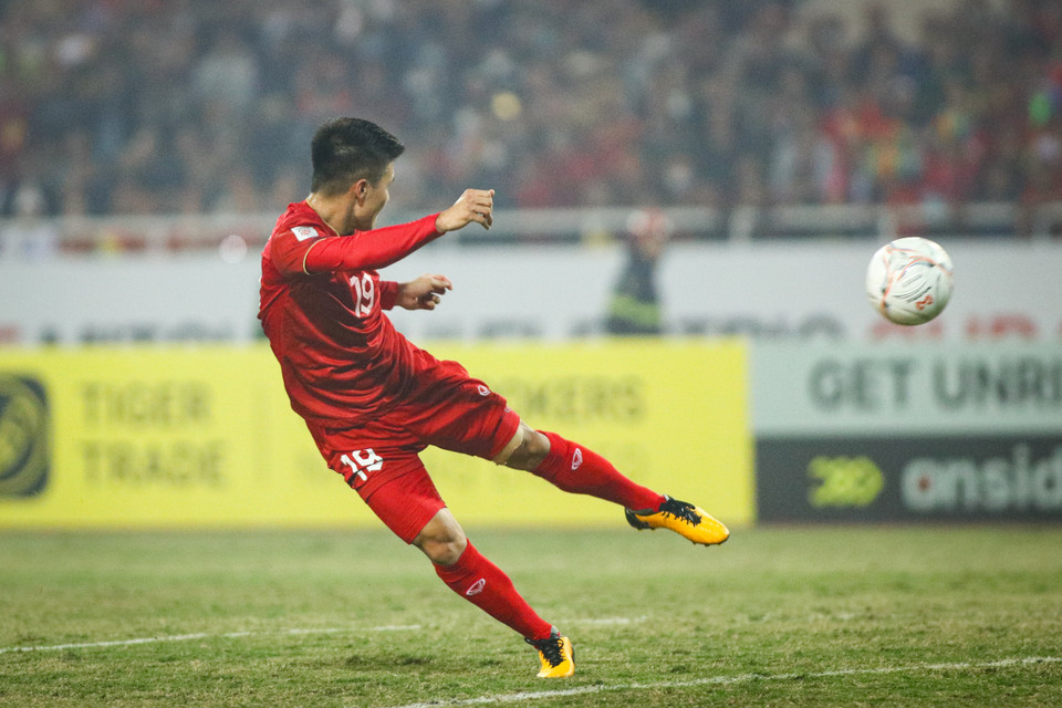 Bàn thua thứ hai đã đánh gục tâm lý thi đấu lẫn lối chơi của Indonesia, trong khi giúp tuyển Việt Nam càng đá càng hay và thoải mái. (Ảnh: PV/Vietnam+)