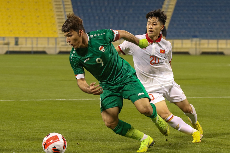 U23 Iraq hoàn toàn vượt trội hơn về kỹ thuật, thể lực và thế trận. (Ảnh: VFF)