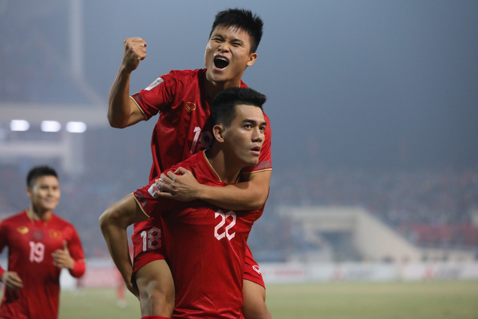 Huấn luyện viên Park Hang-seo và cầu thủ đã có trận đấu hay để hiên ngang tiến vào chung kết AFF Cup 2022 và hướng đến ngôi vô địch. (Ảnh: PV/Vietnam+)