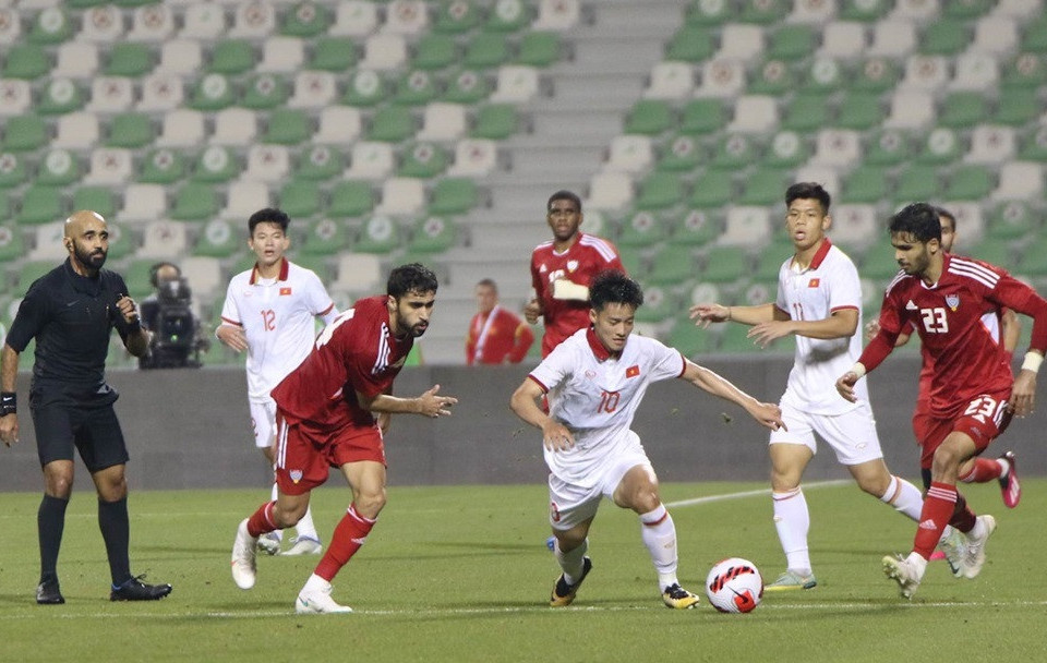 U23 Việt Nam tiếp tục không thể hiện được nhiều điểm tích cực dưới thời huấn luyện viên Troussier. (Ảnh: VFF)