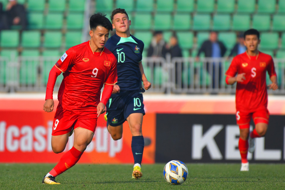 U20 Việt Nam mở màn đầy thuận lợi tại Vòng chung kết U20 châu Á 2023 bằng chiến thắng 1-0 trước U20 Australia vào chiều nay (1/3). (Ảnh: AFC)