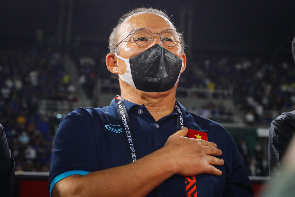 Chung kết lượt về AFF Cup 2022 là trận đấu cuối cùng huấn luyện viên Park Hang-seo với đội tuyển Việt Nam. Điều đó tiếp thêm động lực cho tất cả thành viên đội tuyển hướng đến chiến thắng. (Ảnh: PV/Vietnam+) 