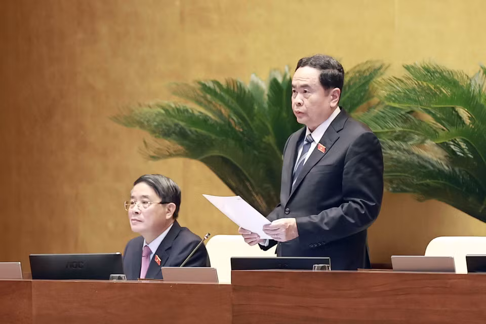 Phó Chủ tịch Thường trực Quốc hội Trần Thanh Mẫn điều hành phiên khai mạc. (Ảnh: Dương Giang/TTXVN)