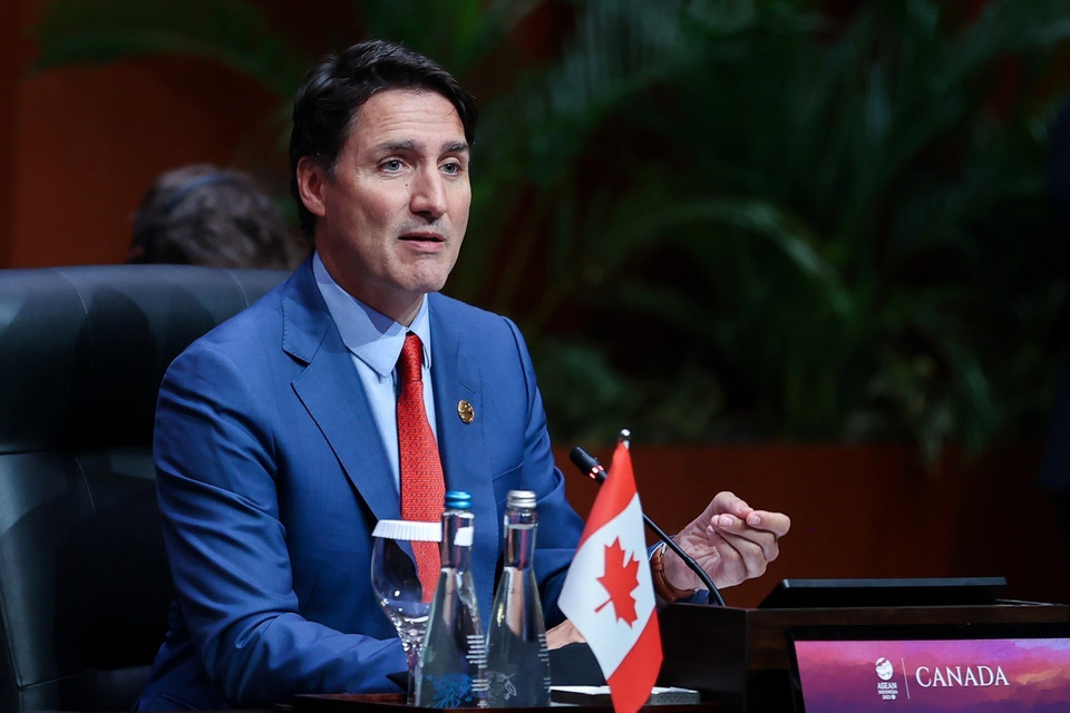 Thủ tướng Canada Justin Trudeau phát biểu. (Ảnh: Dương Giang/TTXVN)