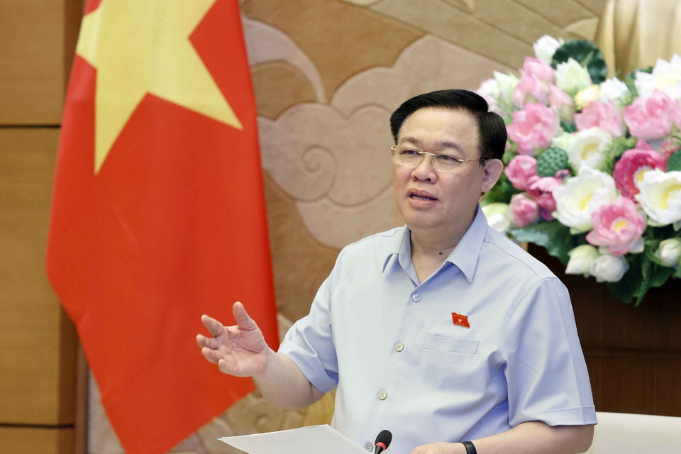 Chủ tịch Quốc hội Vương Đình Huệ phát biểu. (Ảnh: Doãn Tấn/TTXVN)