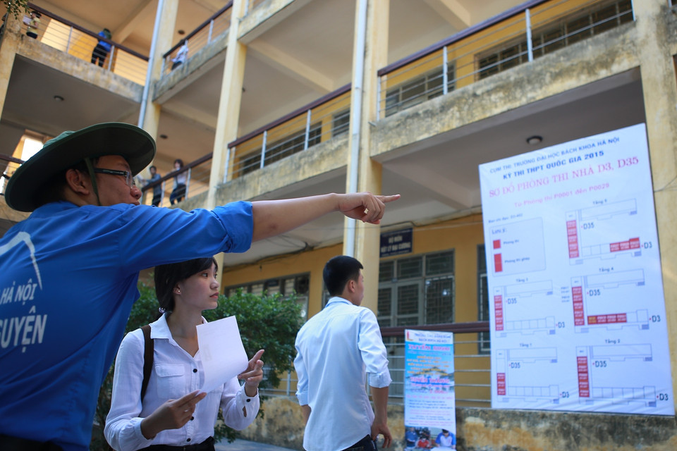 Năm 2015, trường Đại học Bách khoa Hà Nội được bộ Giáo dục và Đào tạo giao chủ trì tổ chức cụm thi số 1 với tổng số 15.386 thí sinh. (Ảnh: Minh Sơn/Vietnam+)