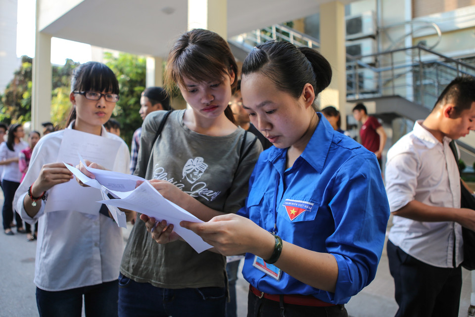 Cụm thứ ba gồm các điểm Đại học Tài nguyên và Môi trường và 3 điểm thi tại Trường Đại học Công nghiệp Hà Nội. (Ảnh: Minh Sơn/Vietnam+)
