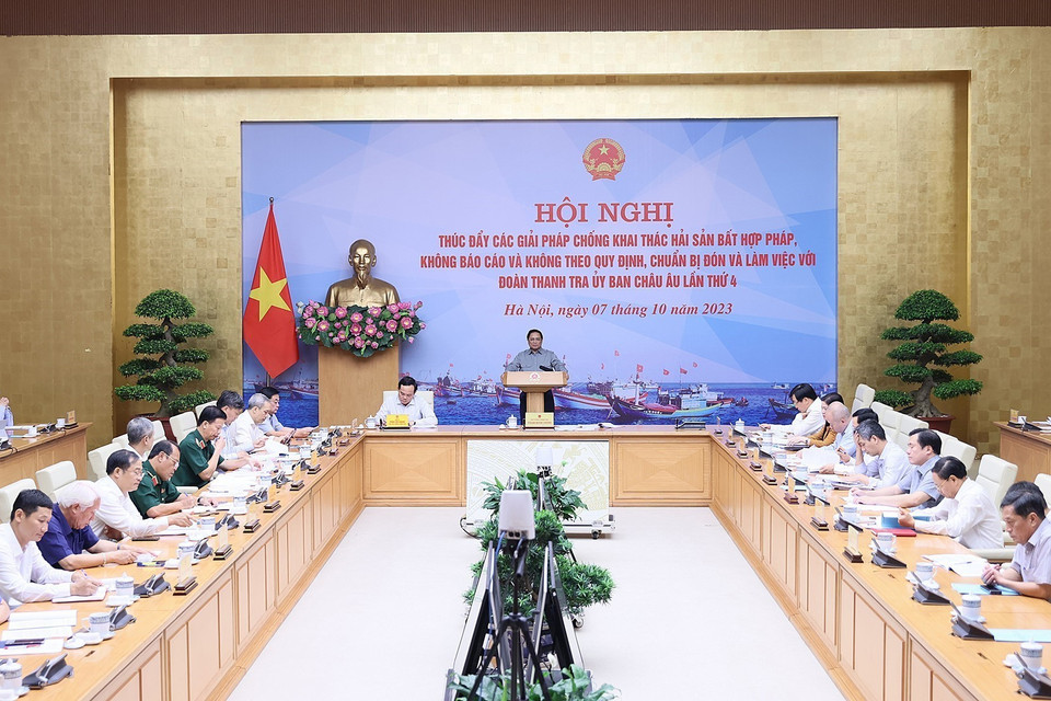 Quang cảnh Hội nghị về chống khai thác hải sản bất hợp pháp. (Ảnh: Dương Giang/TTXVN)