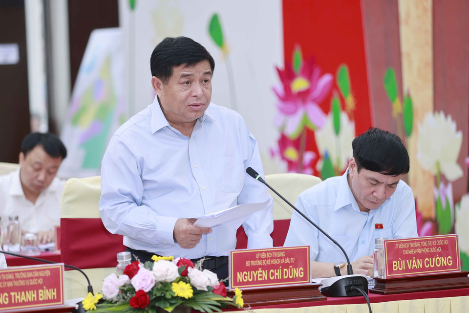 Bộ trưởng Bộ Kế hoạch và Đầu tư Nguyễn Chí Dũng phát biểu. (Ảnh: Doãn Tấn/TTXVN)