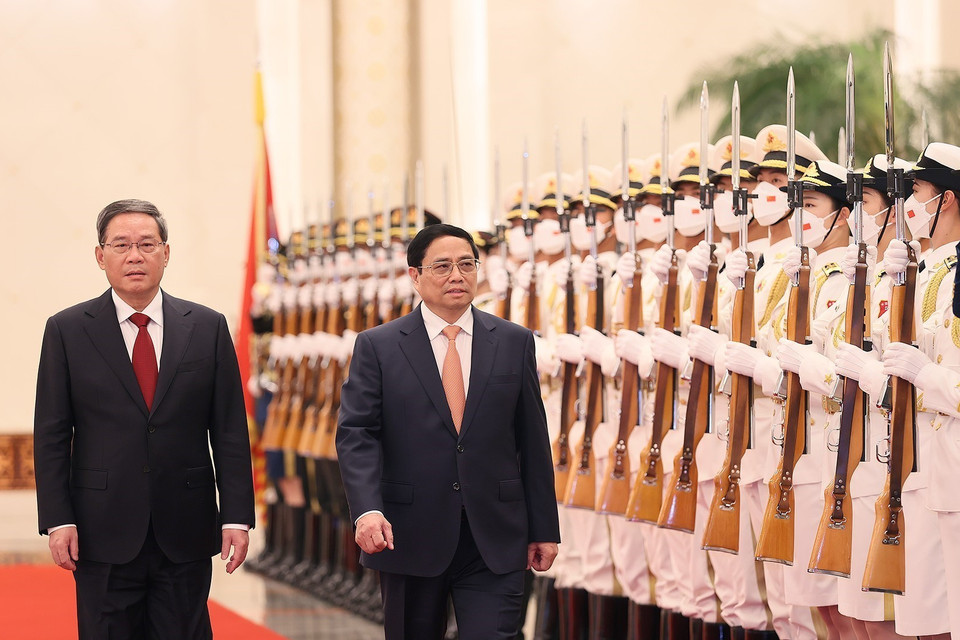 Đây là chuyến thăm Trung Quốc chính thức đầu tiên của Thủ tướng Chính phủ Phạm Minh Chính. (Ảnh: Dương Giang/TTXVN)