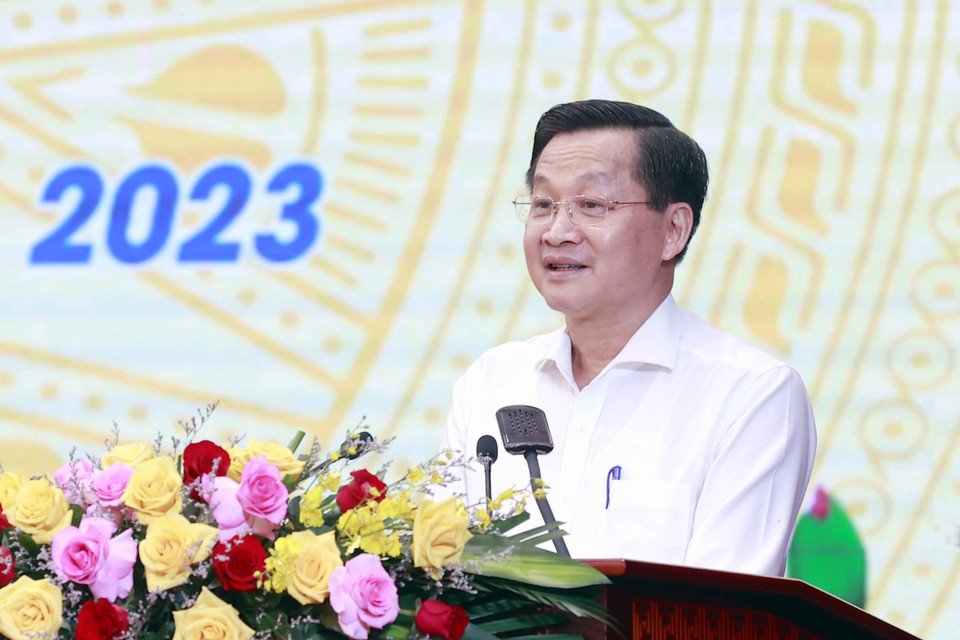 Phó Thủ tướng Chính phủ Lê Minh Khái phát biểu. (Ảnh: Doãn Tấn/TTXVN)