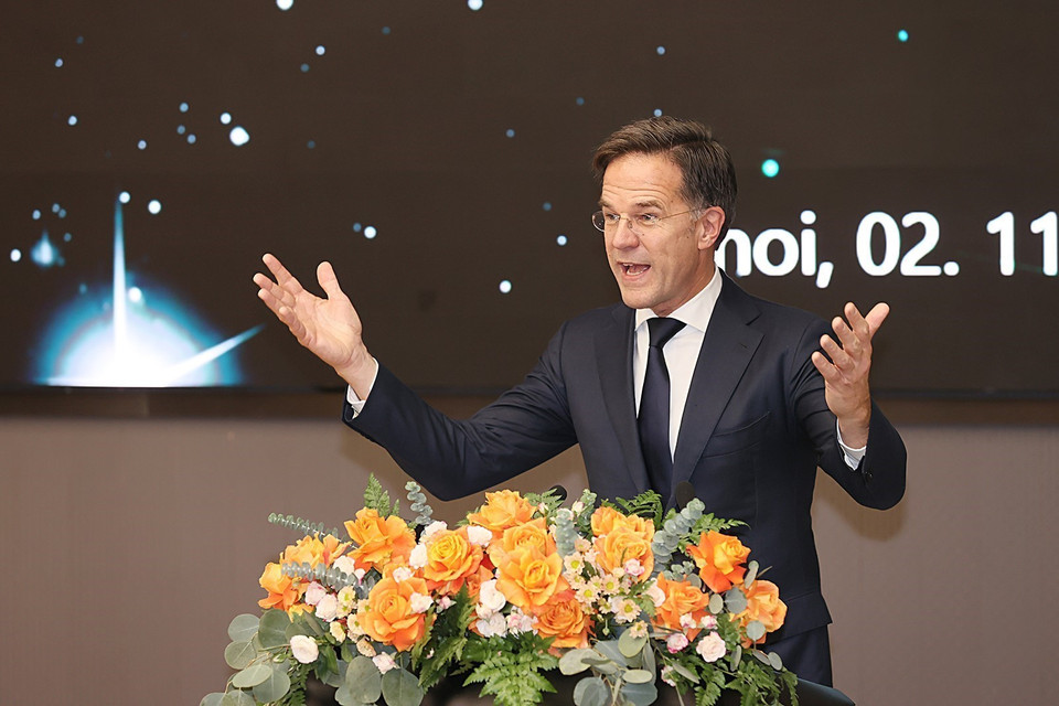 Thủ tướng Hà Lan Mark Rutte phát biểu tại diễn đàn. (Ảnh: Dương Giang/TTXVN)