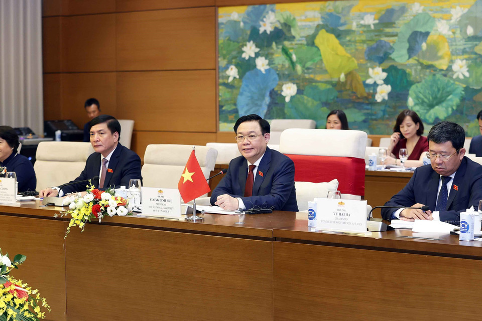 Chủ tịch Quốc hội Vương Đình Huệ phát biểu. (Ảnh: Doãn Tấn/TTXVN)