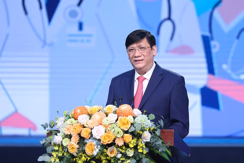 Bộ trưởng Bộ Y tế Nguyễn Thanh Long phát biểu. (Ảnh: Dương Giang/TTXVN)