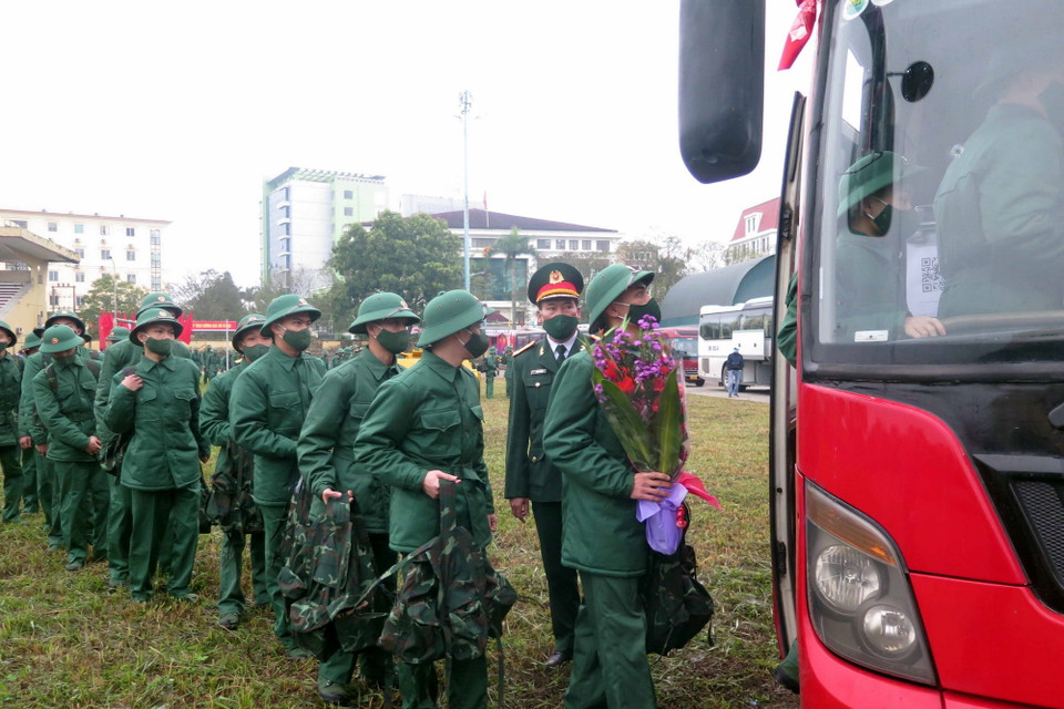 Lễ tòng quân tại Thái Nguyên. (Ảnh: Trần Trang/TTXVN) 