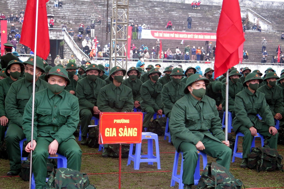 Lễ tòng quân tại Thái Nguyên. (Ảnh: Trần Trang/TTXVN) 