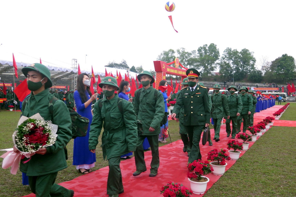 Lễ tòng quân tại Thái Nguyên. (Ảnh: Trần Trang/TTXVN) 