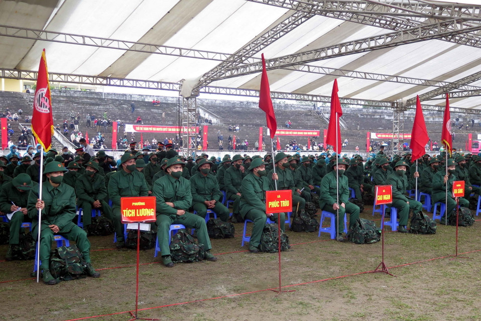 Lễ tòng quân tại Thái Nguyên. (Ảnh: Trần Trang/TTXVN)