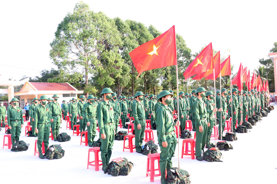 Lễ tòng quân tại Bến Tre. (Ảnh: Chương Đài/TTXVN) 