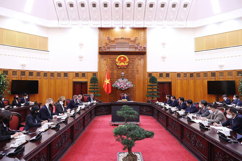 Quang cảnh buổi tiếp. (Ảnh: Dương Giang/TTXVN)