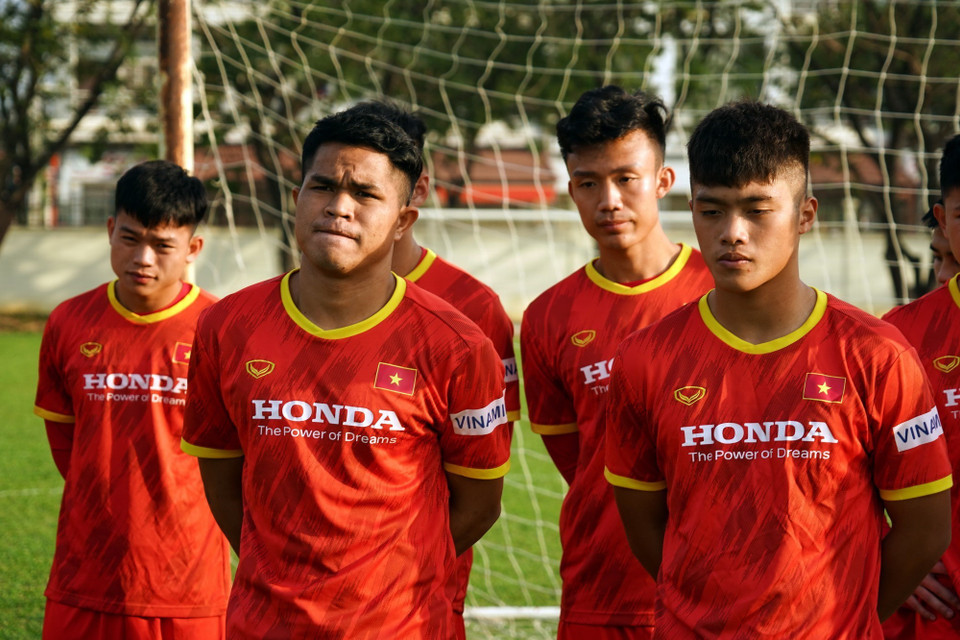 Thành phần nòng cốt của U23 Việt Nam dự giải Đông Nam Á 2022 chủ yếu là các cầu thủ U21 với mục tiêu xây dựng lứa cầu thủ dự SEA Games 2023 cũng diễn ra trên đất nước Chùa tháp. (Ảnh: Trần Long/TTXVN)