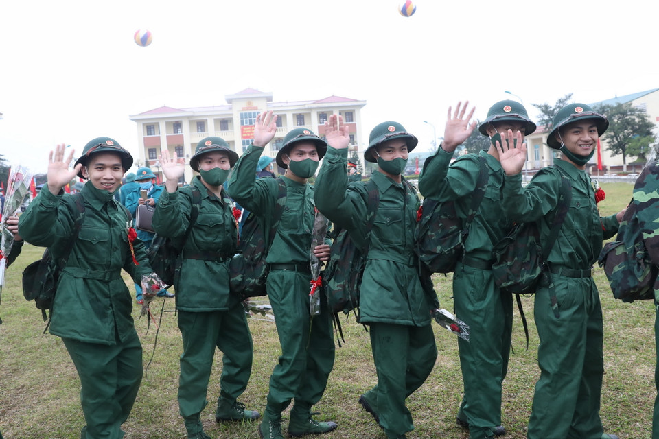 Lễ tòng quân tại Bắc Giang. (Ảnh: Danh Lam/TTXVN)