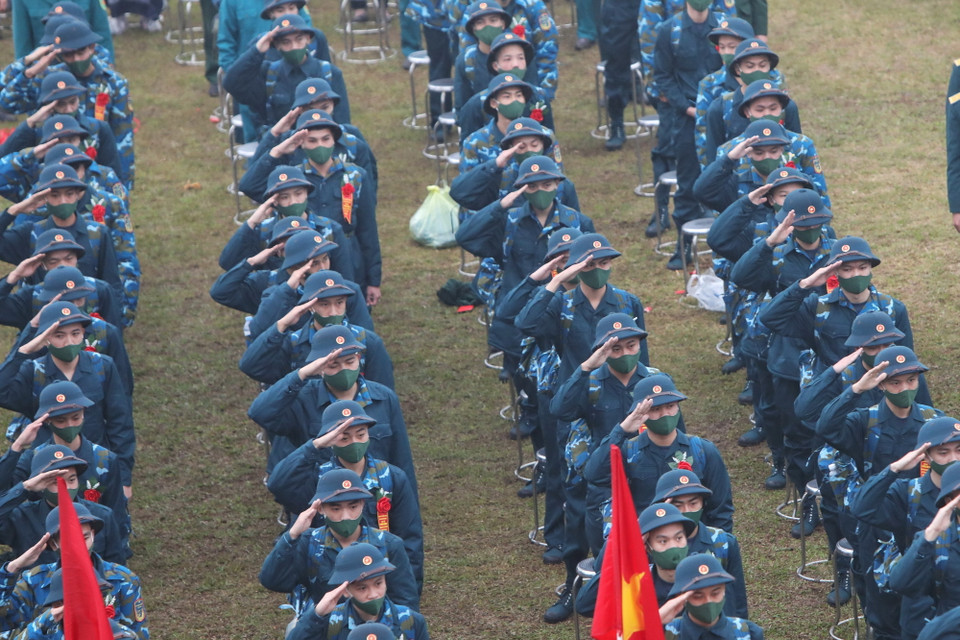 Lễ tòng quân tại Bắc Giang. (Ảnh: Danh Lam/TTXVN)