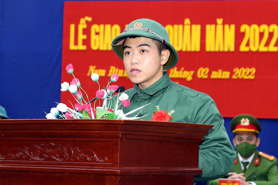 Lễ tòng quân tại Nam Định. (Ảnh: Văn Đạt/TTXVN) 