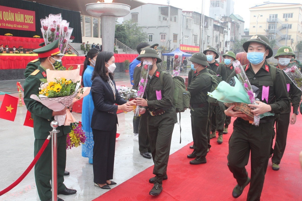 Lễ tòng quân tại Hải Phòng. (Ảnh: TTXVN phát) 