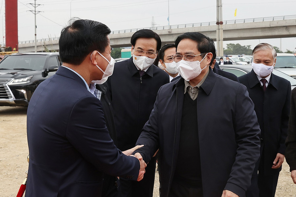 Thủ tướng Phạm Minh Chính đến dự buổi lễ. (Ảnh: Dương Giang/TTXVN)