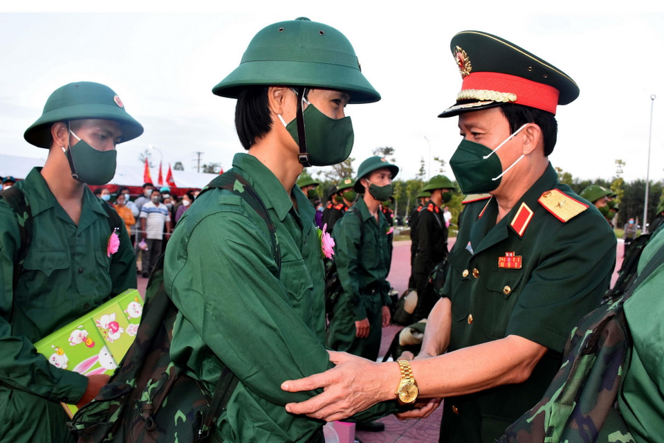 Lễ tòng quân tại Sóc Trăng. (Ảnh: TTXVN phát) 