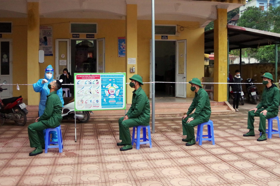 Lễ tòng quân tại Hòa Bình. (Ảnh: Thanh Hải/TTXVN)