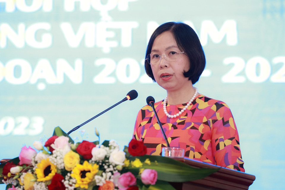 Tổng Giám đốc TTXVN Vũ Việt Trang phát biểu tại hội nghị. (Ảnh: Minh Đức/TTXVN)