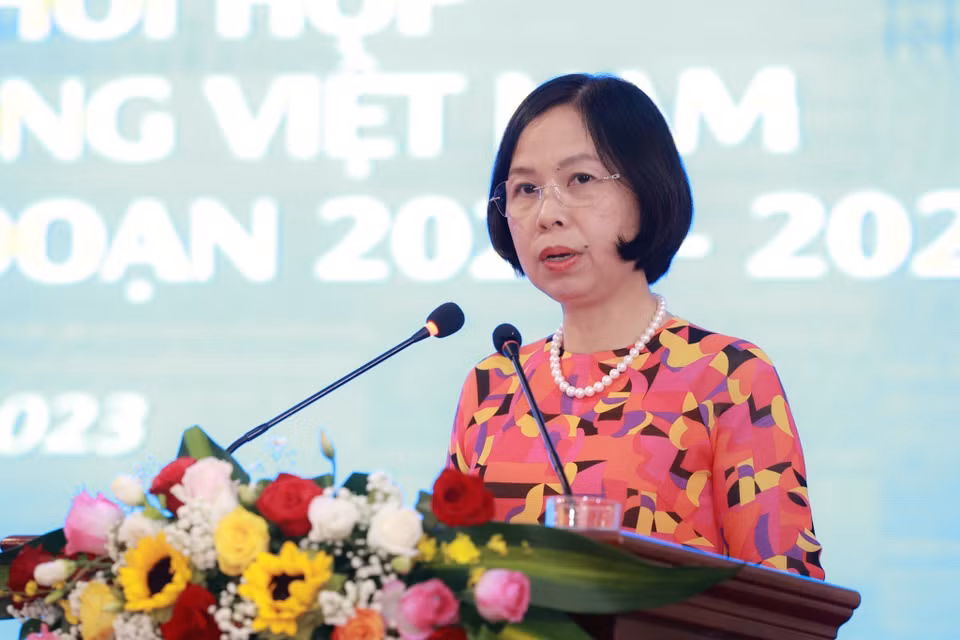 Tổng Giám đốc TTXVN Vũ Việt Trang phát biểu tại hội nghị. (Ảnh: Minh Đức/TTXVN)