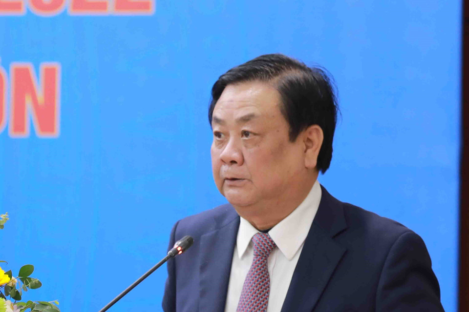 Bộ trưởng Bộ Nông nghiệp và Phát triển nông thôn Lê Minh Hoan phát biểu. (Ảnh: Vũ Sinh/TTXVN)