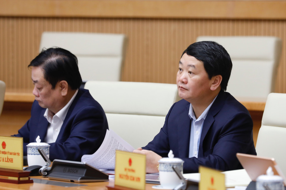 Các Bộ trưởng và thành viên Chính phủ tham dự phiên họp. (Ảnh: Dương Giang/TTXVN)