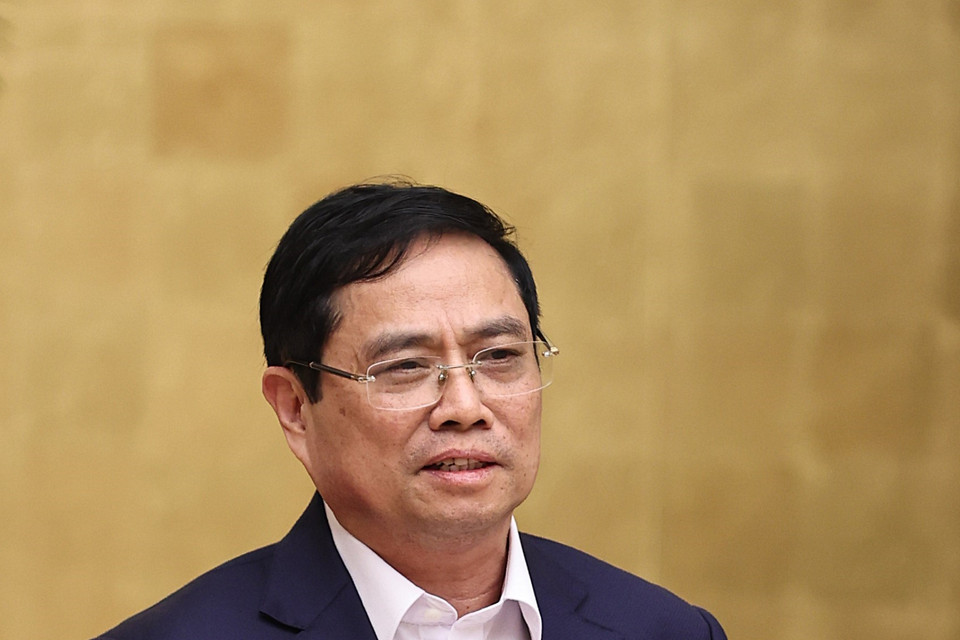 Thủ tướng Phạm Minh Chính phát biểu kết luận phiên họp. (Ảnh: Dương Giang/TTXVN)